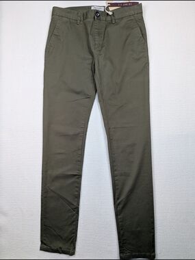 Fred Mello Mr. Bruce Skinny Fit Stretch Chino Pants - Army Men's 32 X 31.5